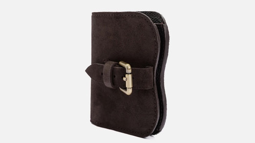 Кошелек Hug Wallet, шоколадный велюр Арт.142-07-10